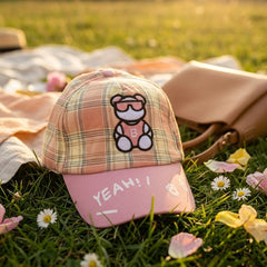 Blush Pink Play Mode Cool Teddy Cap