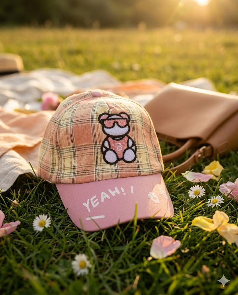 Blush Pink Play Mode Cool Teddy Cap