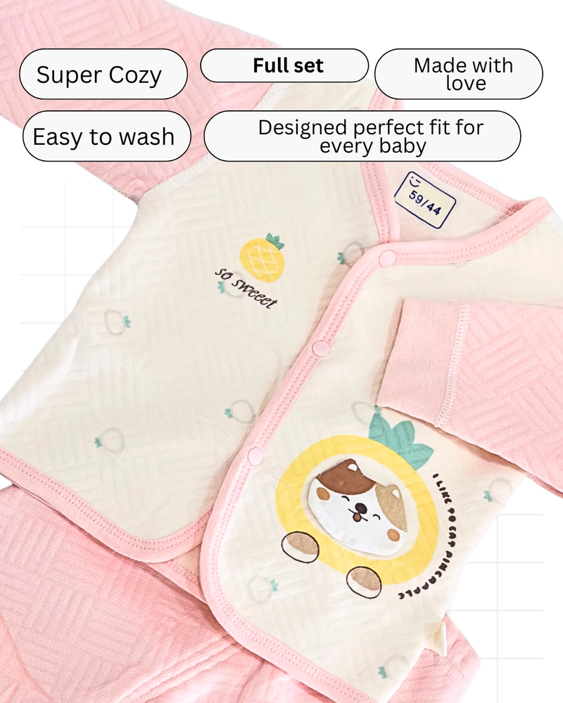 Summer Pink & Olive Green Premium Baby Outfit